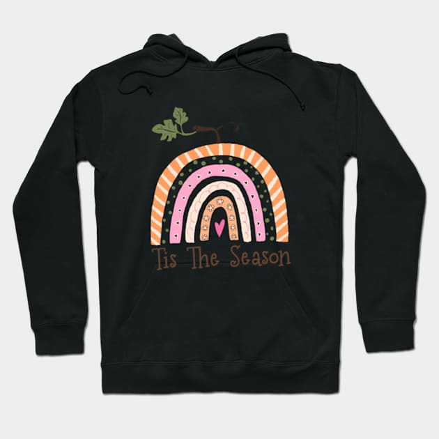 Tis The Season Fall Rainbow Pumpkin Hoodie by BIBLIOTEECA